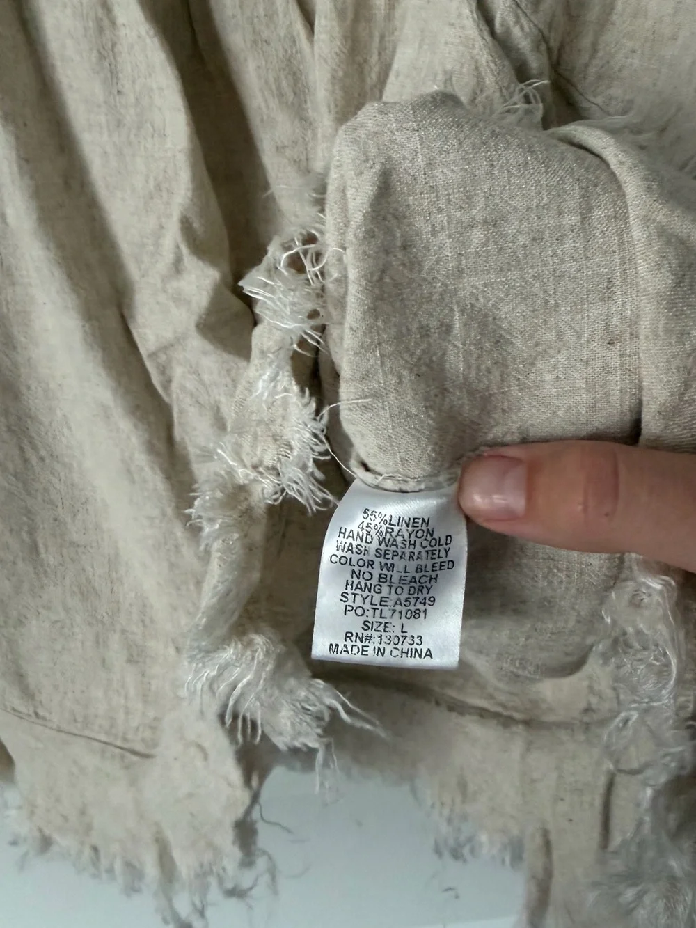 Umgee Linen Blend Oat Dress - Picture 3 of 4